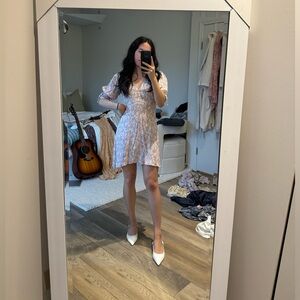 Faithful the Brand Pink Multi floral Mini Dress with Sleeves